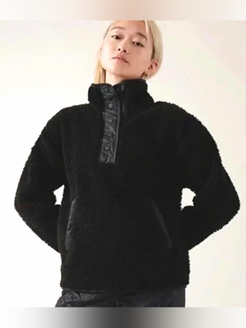 NWT Athleta Cozy Sherpa Snap Sweatshirt ▪️Size M